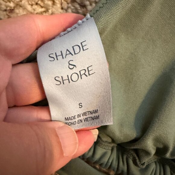 Shade & Shore Sage Green Triangle Bikini Top With Adjustable Ties Small Nylon - Picture 3 of 4